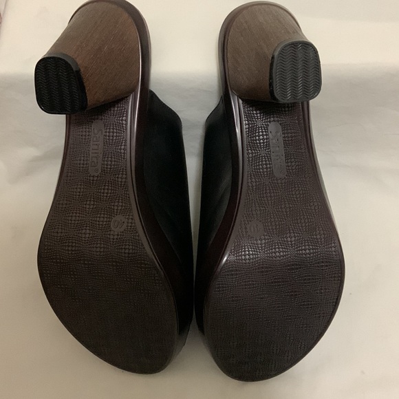 Sanita Black Peep Toe High Heel Slide Sandals EUR 40 US 8 - Picture 3 of 4